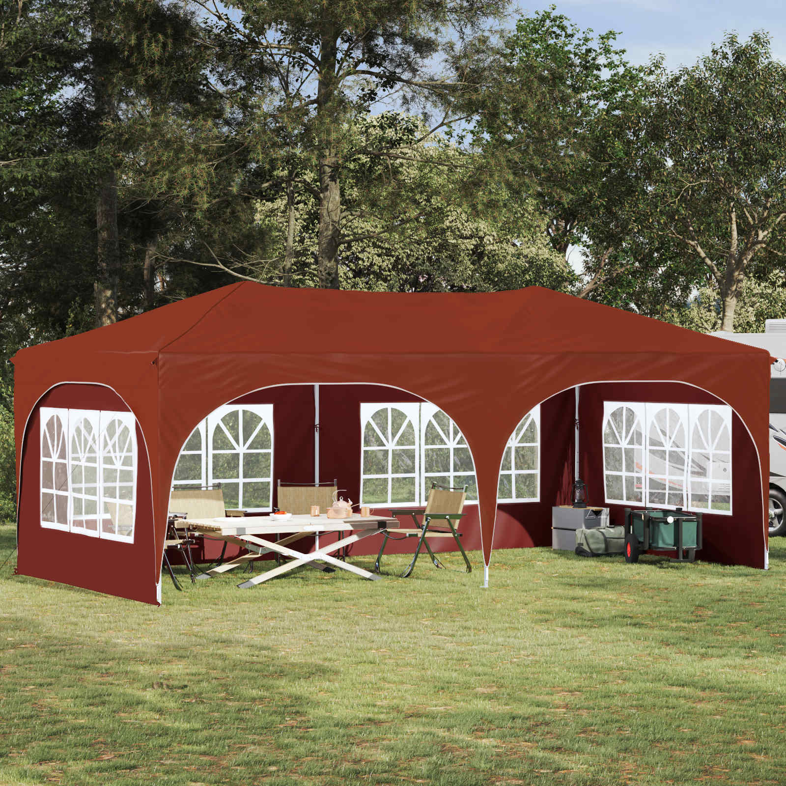 Pop-up Feesttent Terracotta 575 x 288 x 245 cm Oxford Stof is nu te koop bij PeponiXL, paradijselijk wonen!