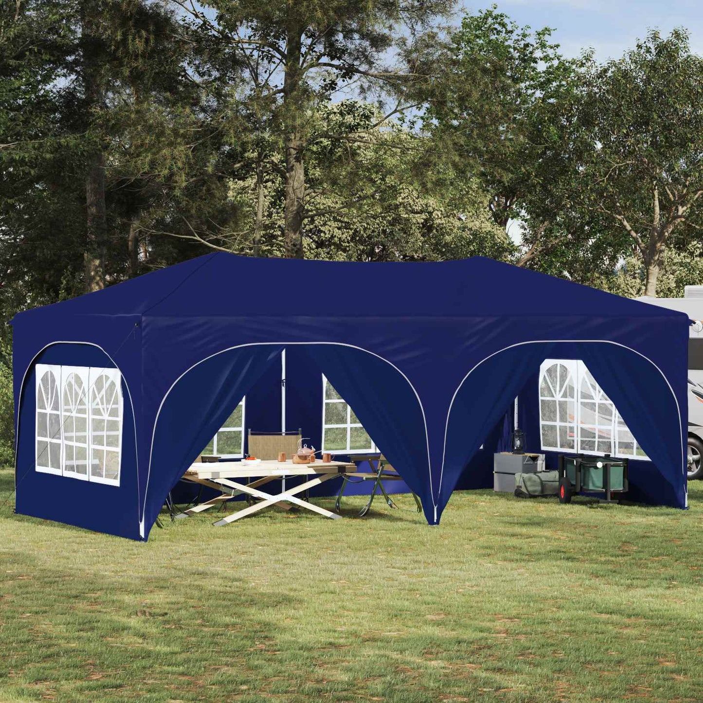 Pop-up Feesttent Blauw 575 x 288 x 245 cm Oxford Stof is nu te koop bij PeponiXL, paradijselijk wonen!