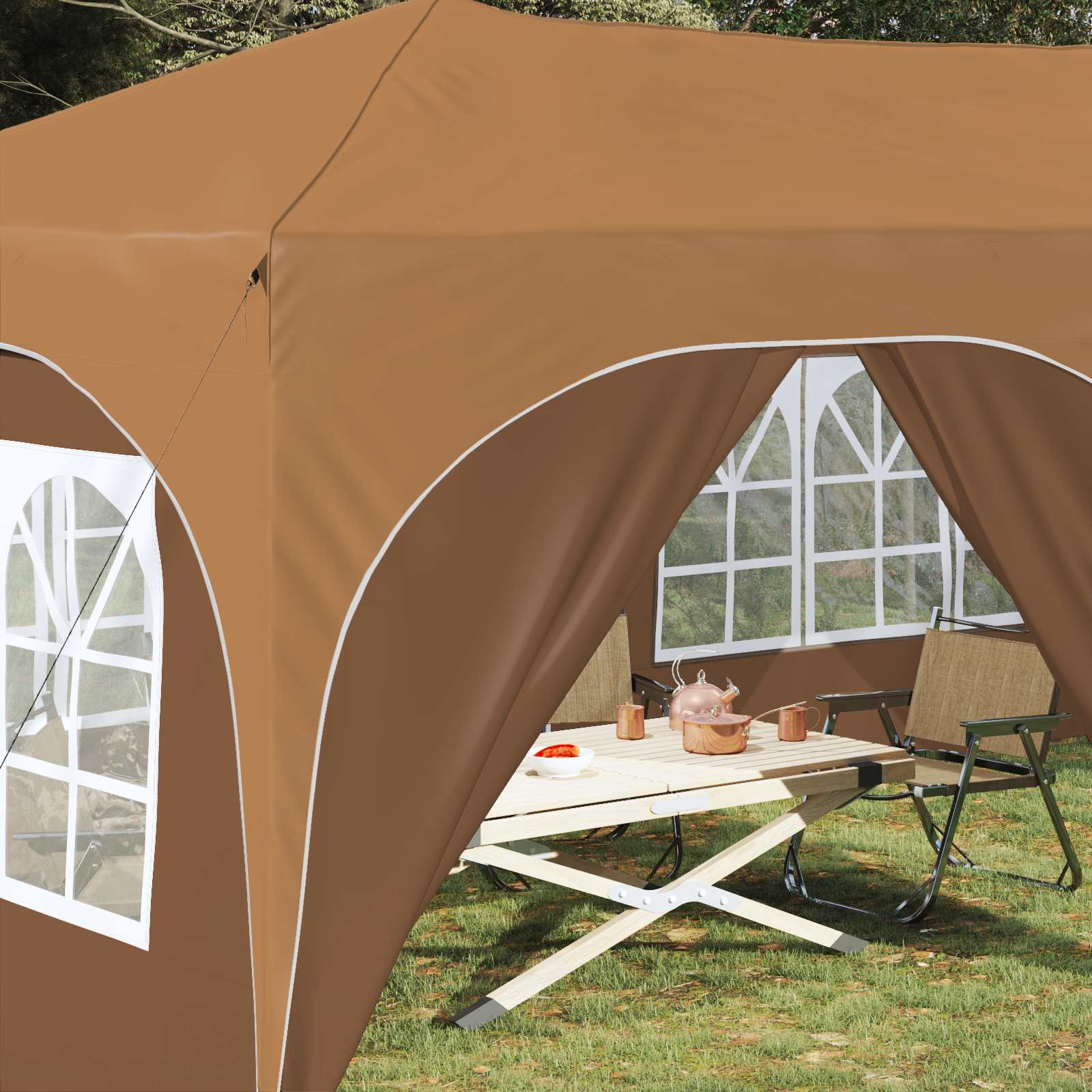 Pop-up Feesttent Beige 575 x 288 x 245 cm Oxford Stof is nu te koop bij PeponiXL, paradijselijk wonen!