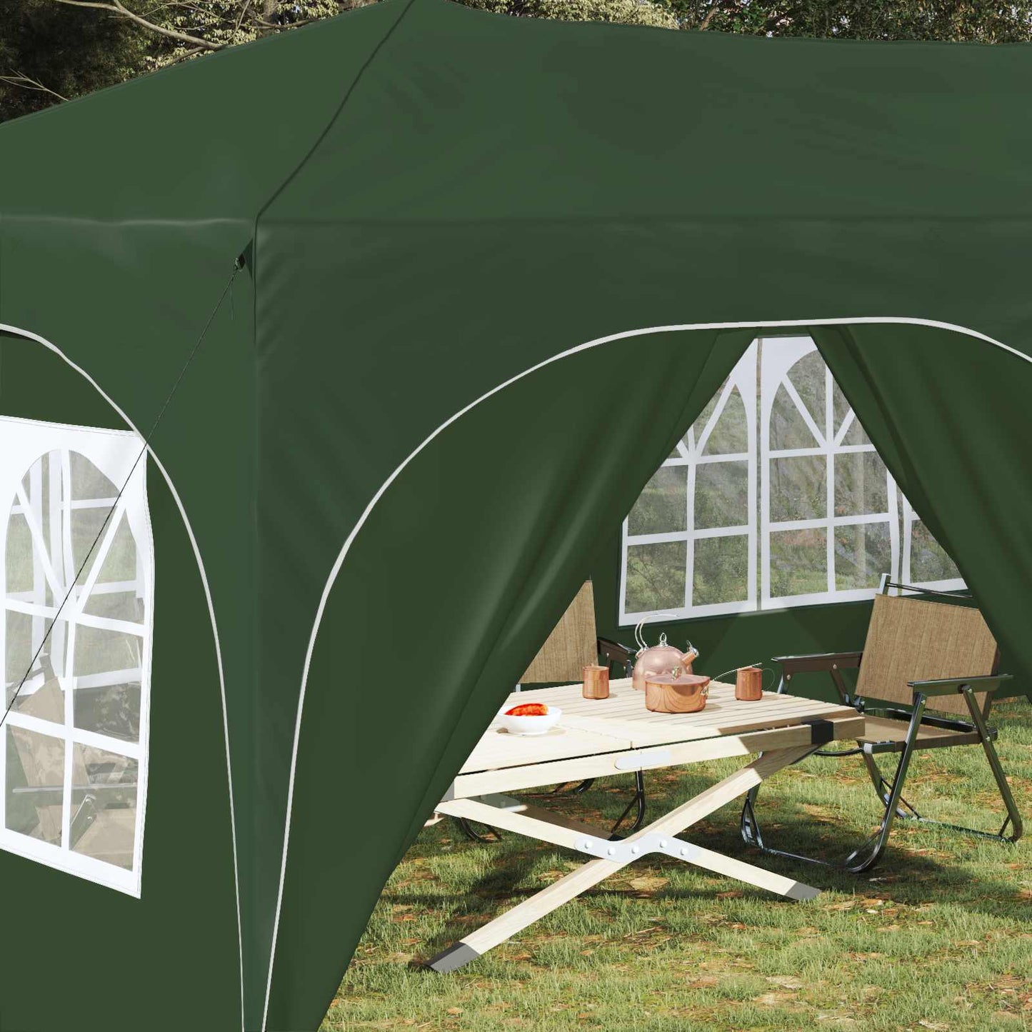 Pop-up Feesttent Groen 575 x 288 x 245 cm Oxford Stof is nu te koop bij PeponiXL, paradijselijk wonen!