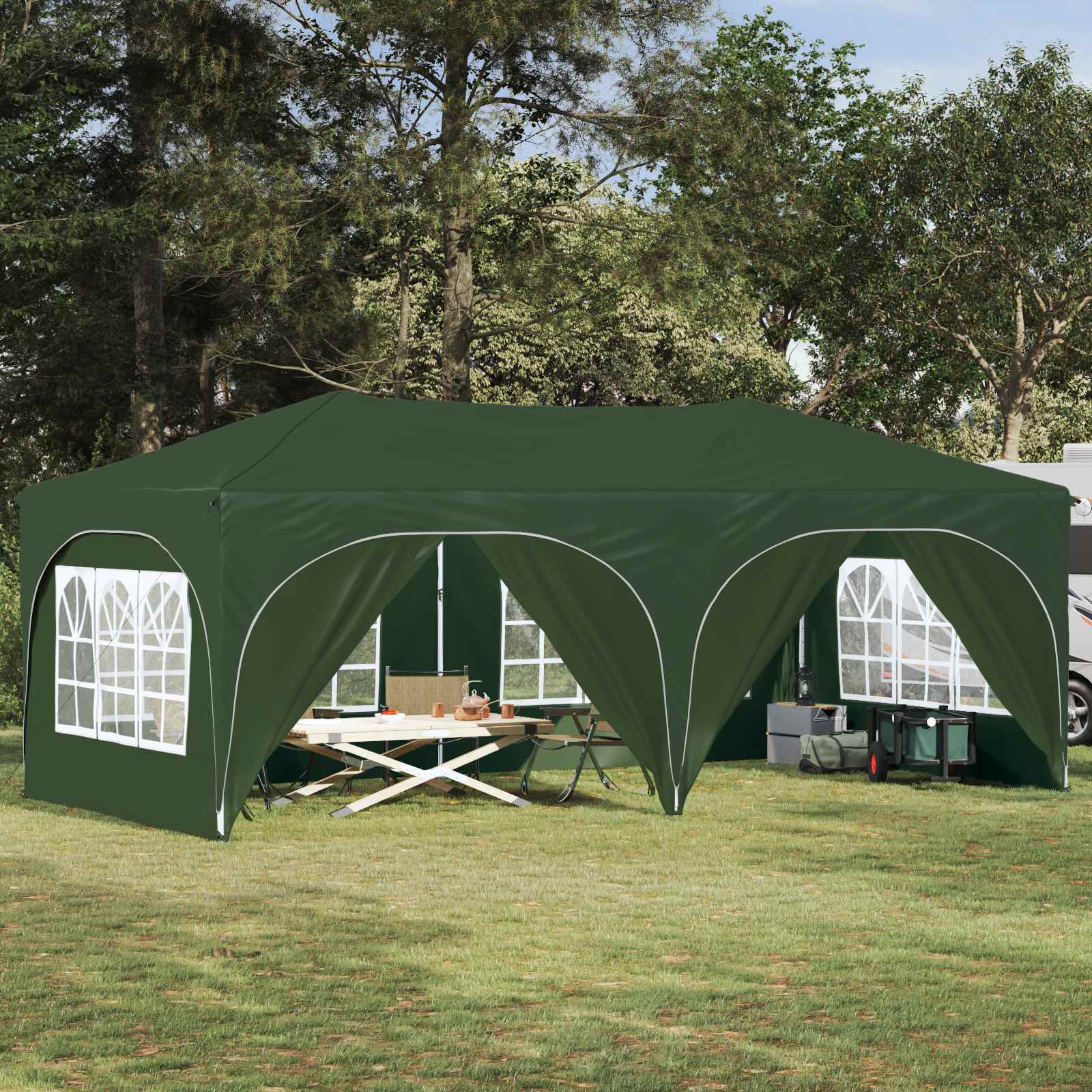 Pop-up Feesttent Groen 575 x 288 x 245 cm Oxford Stof is nu te koop bij PeponiXL, paradijselijk wonen!