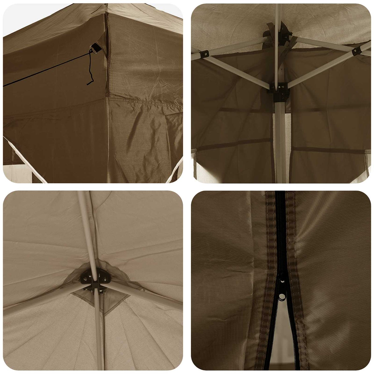 Pop-up Feesttent Taupe 575 x 288 x 245 cm Oxford Stof is nu te koop bij PeponiXL, paradijselijk wonen!
