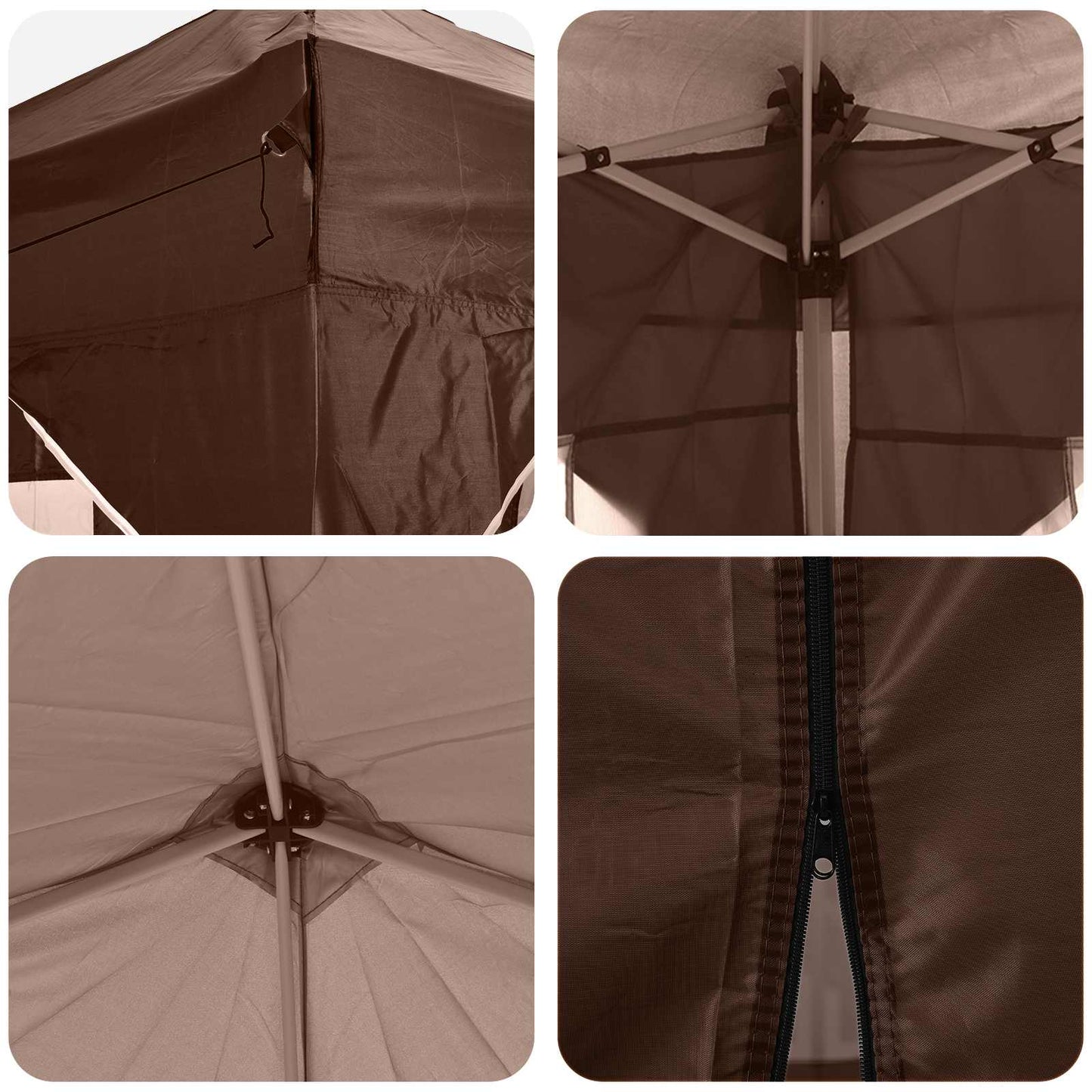 Pop-up Feesttent Bruin 575 x 288 x 245 cm Oxford Stof is nu te koop bij PeponiXL, paradijselijk wonen!