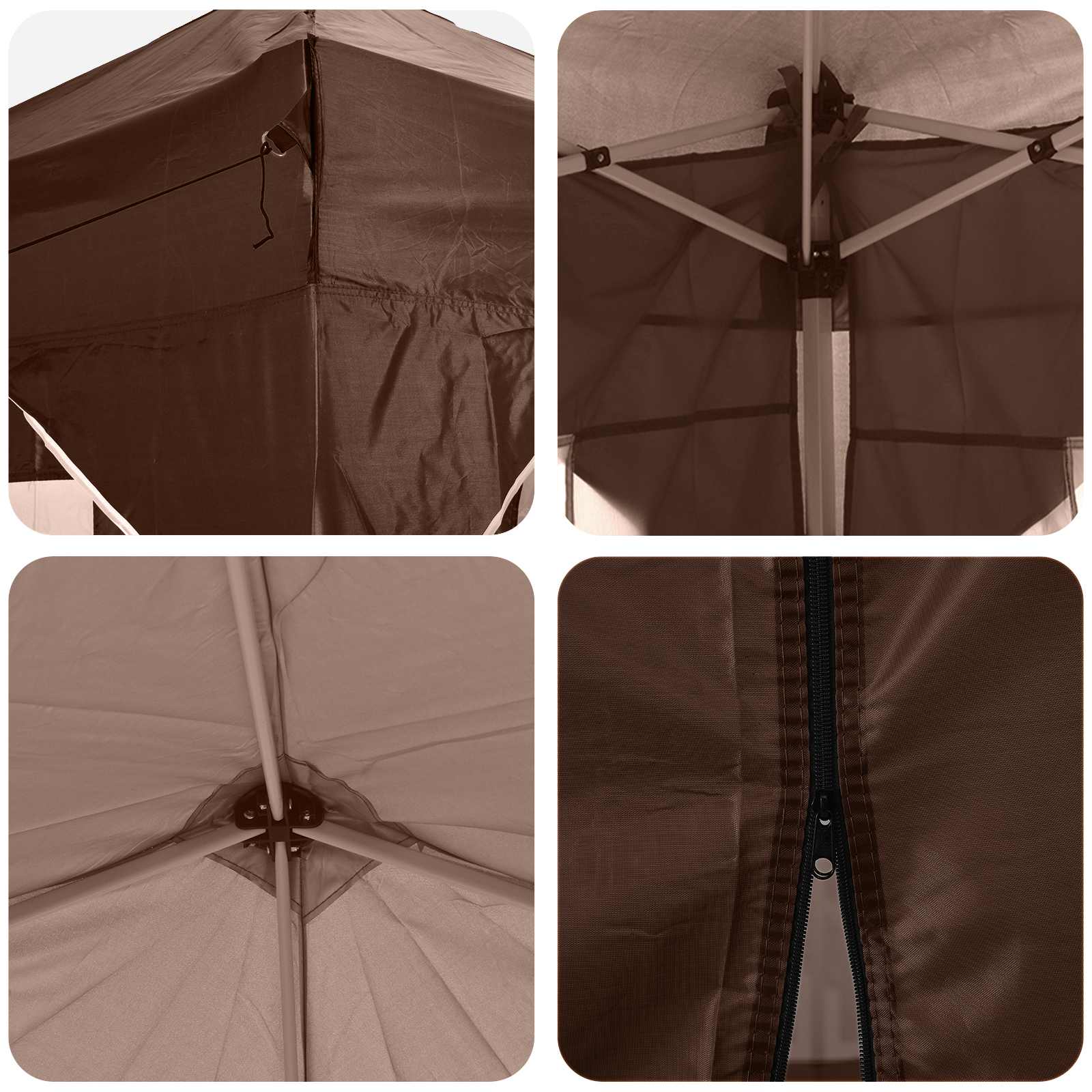 Pop-up Feesttent Bruin 575 x 288 x 245 cm Oxford Stof is nu te koop bij PeponiXL, paradijselijk wonen!