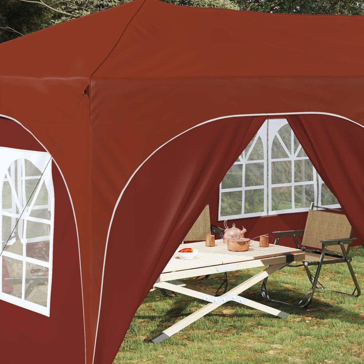 Pop-up Feesttent Terracotta 575 x 288 x 245 cm Oxford Stof is nu te koop bij PeponiXL, paradijselijk wonen!