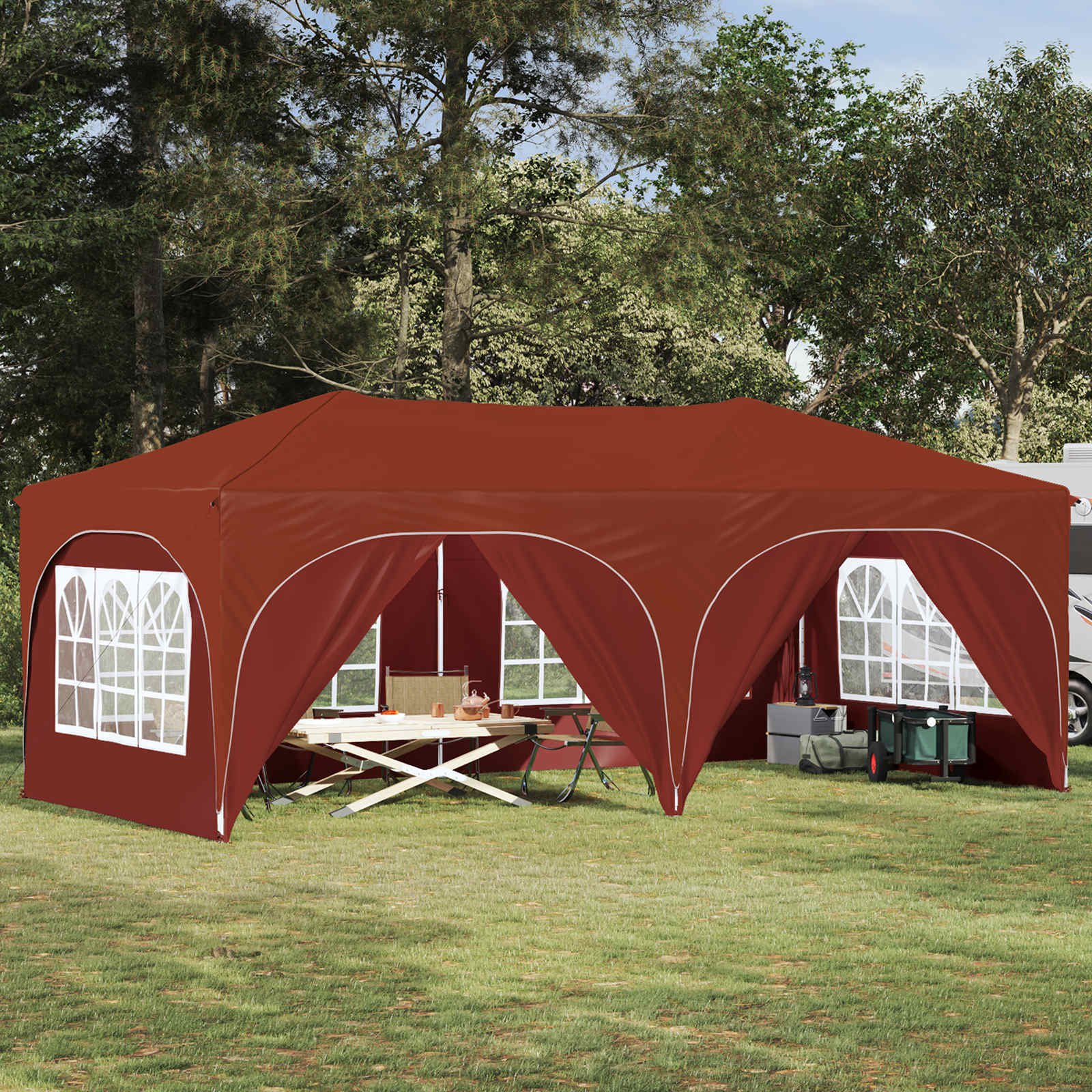 Pop-up Feesttent Terracotta 575 x 288 x 245 cm Oxford Stof is nu te koop bij PeponiXL, paradijselijk wonen!