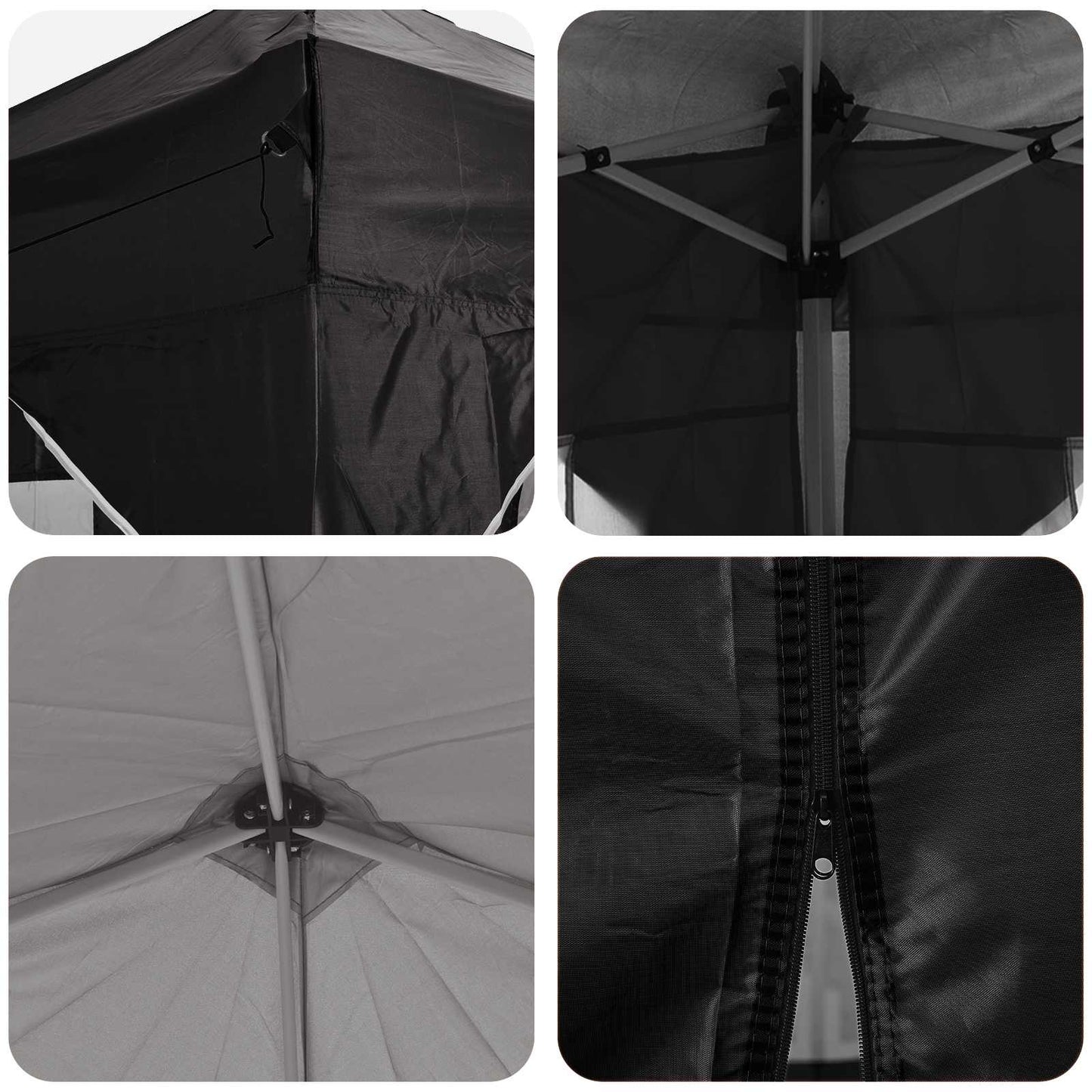Pop-up Feesttent Zwart 575 x 288 x 245 cm Oxford Stof is nu te koop bij PeponiXL, paradijselijk wonen!