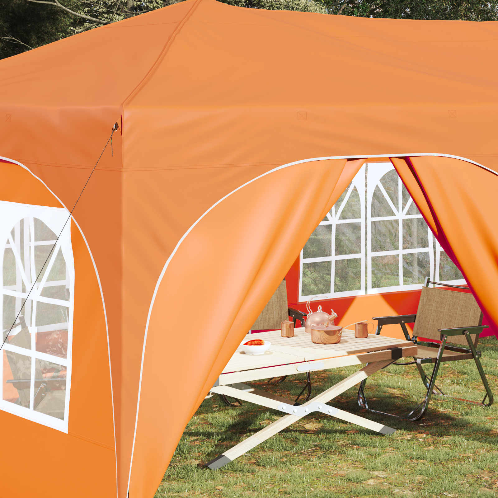 Pop-up Feesttent Oranje 575 x 288 x 245 cm Oxford Stof is nu te koop bij PeponiXL, paradijselijk wonen!