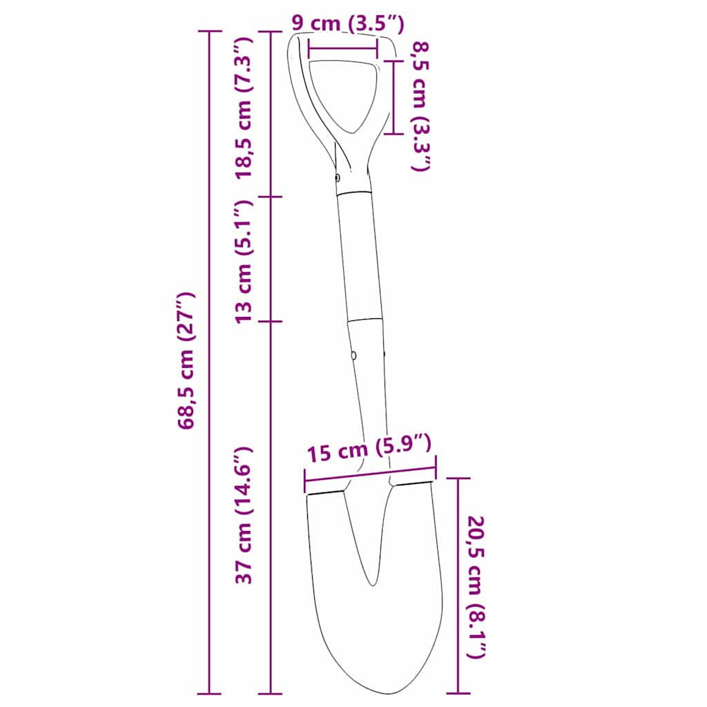 Schep Zwart 68,5 cm Krachtig gecoat staal en massief hout is nu te koop bij PeponiXL, paradijselijk wonen!