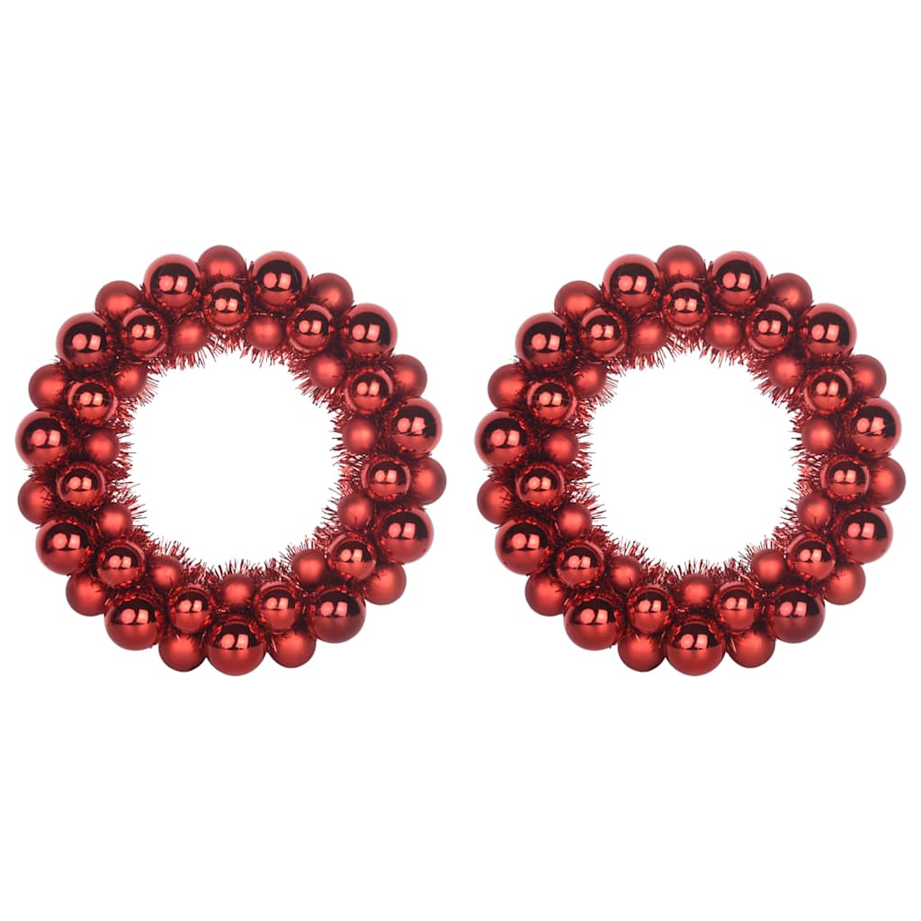 Kerstbal Kransen 2 pcs Rood 33 x 33 x 7 cm Polystyreen is nu te koop bij PeponiXL, paradijselijk wonen!
