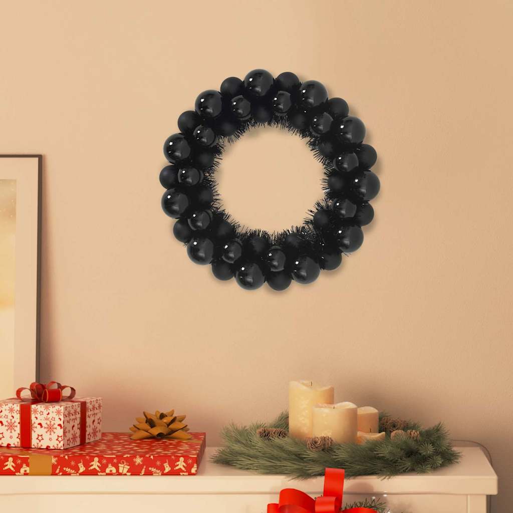 Kerstbal Kransen 2 pcs Zwart 33 x 33 x 7 cm Polystyreen is nu te koop bij PeponiXL, paradijselijk wonen!