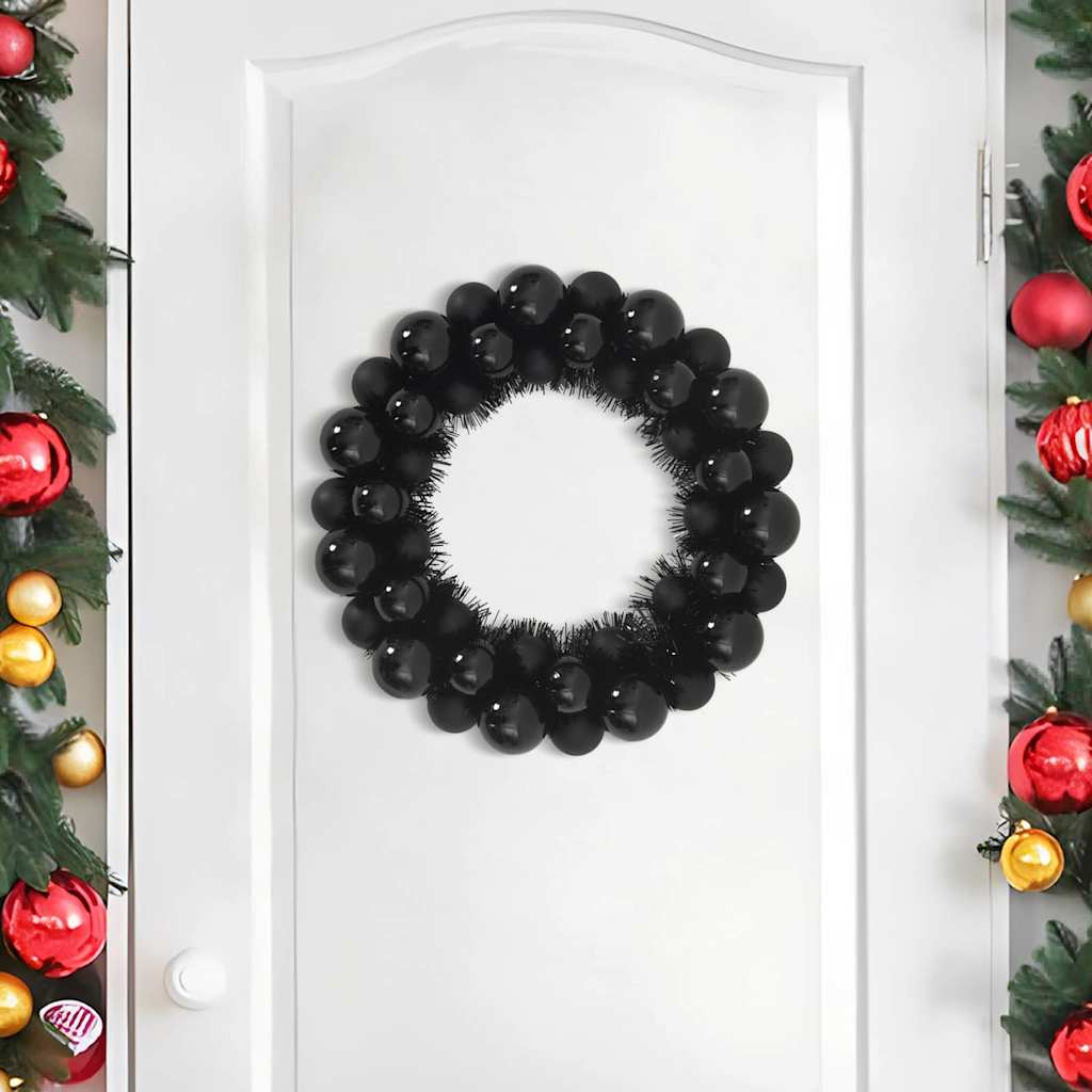 Kerstbal Kransen 2 pcs Zwart 33 x 33 x 7 cm Polystyreen is nu te koop bij PeponiXL, paradijselijk wonen!