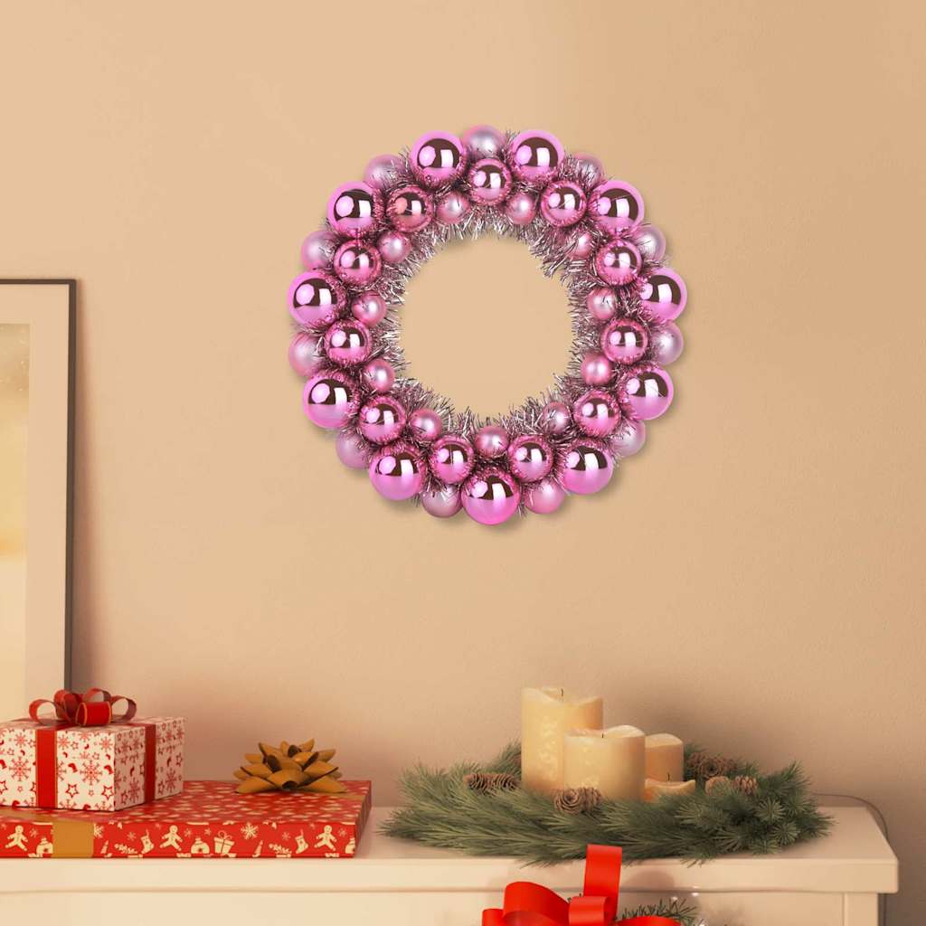 Kerstbal Kransen 2 pcs Roze 33 x 33 x 7 cm Polystyreen is nu te koop bij PeponiXL, paradijselijk wonen!