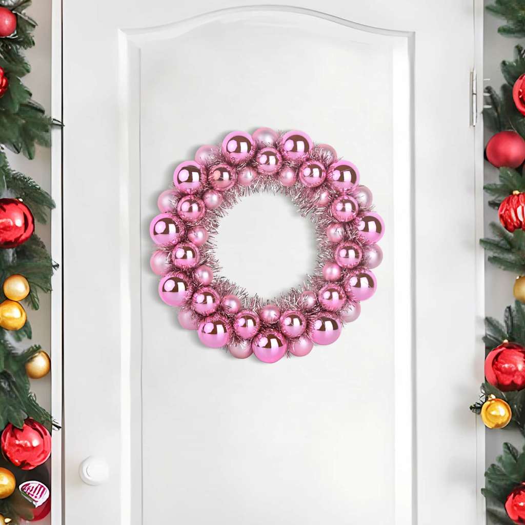 Kerstbal Kransen 2 pcs Roze 33 x 33 x 7 cm Polystyreen is nu te koop bij PeponiXL, paradijselijk wonen!