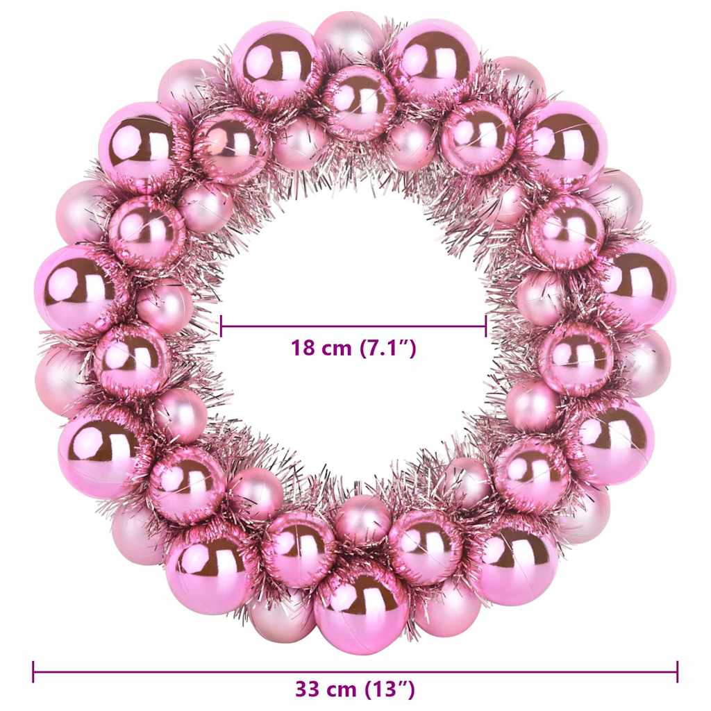 Kerstbal Kransen 2 pcs Roze 33 x 33 x 7 cm Polystyreen is nu te koop bij PeponiXL, paradijselijk wonen!