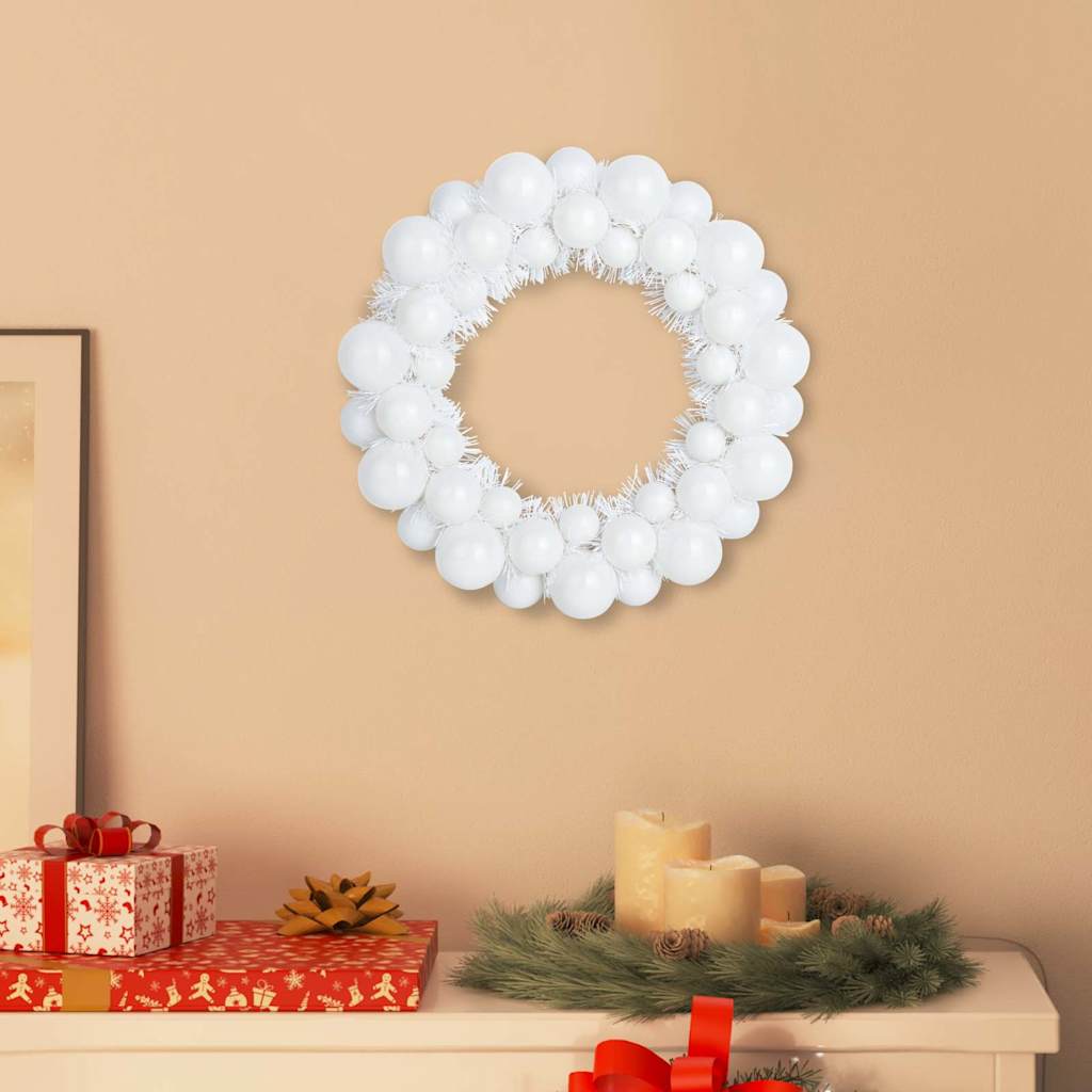 Kerstbal Kransen 2 pcs Wit 33 x 33 x 7 cm Polystyreen is nu te koop bij PeponiXL, paradijselijk wonen!