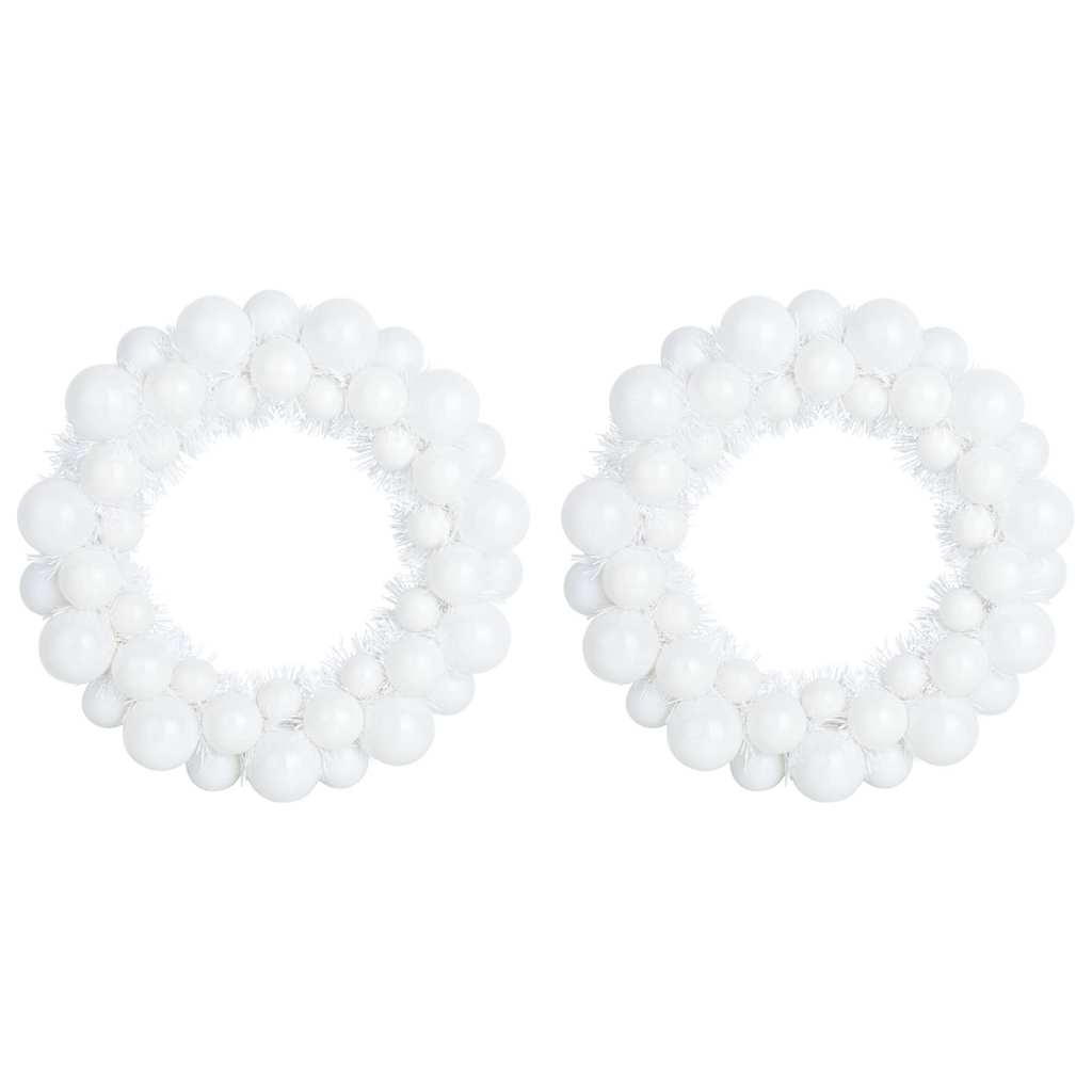 Kerstbal Kransen 2 pcs Wit 33 x 33 x 7 cm Polystyreen is nu te koop bij PeponiXL, paradijselijk wonen!