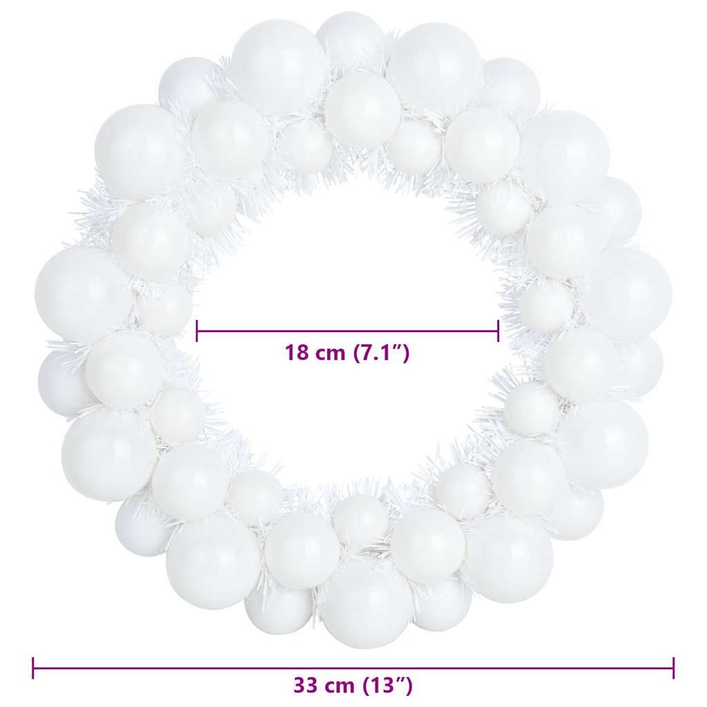 Kerstbal Kransen 2 pcs Wit 33 x 33 x 7 cm Polystyreen is nu te koop bij PeponiXL, paradijselijk wonen!