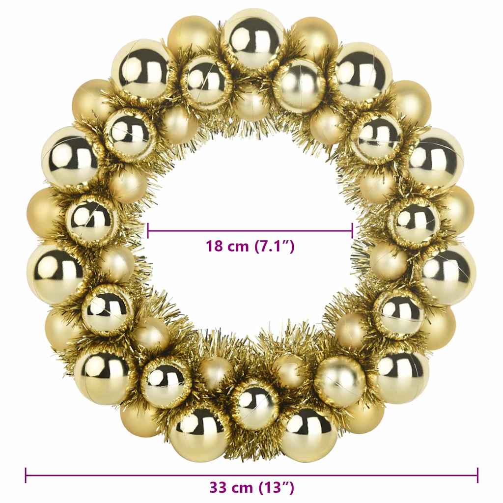 Kerstbal Kransen 2 pcs Goud 33 x 33 x 7 cm Polystyreen is nu te koop bij PeponiXL, paradijselijk wonen!