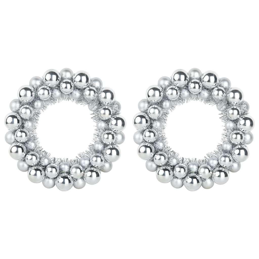 Kerstbal Kransen 2 pcs Zilver 33 x 33 x 7 cm Polystyreen is nu te koop bij PeponiXL, paradijselijk wonen!