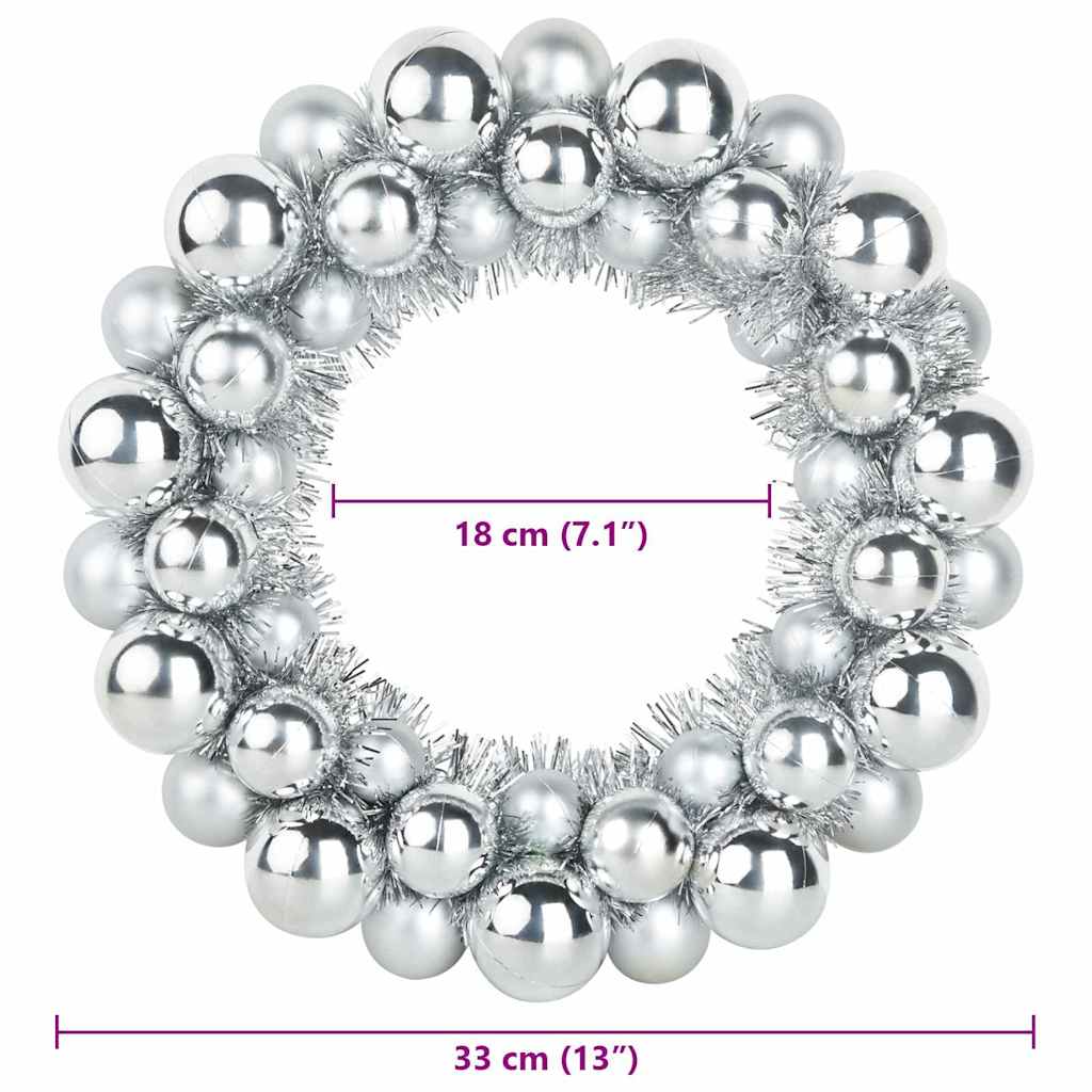 Kerstbal Kransen 2 pcs Zilver 33 x 33 x 7 cm Polystyreen is nu te koop bij PeponiXL, paradijselijk wonen!