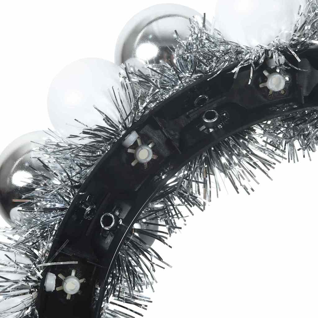 Kerstbal Kransen 2 pcs Wit en Zilver 33 x 33 x 7 cm Polystyreen is nu te koop bij PeponiXL, paradijselijk wonen!