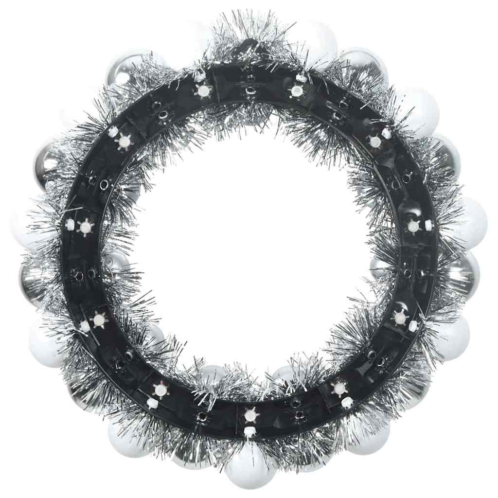 Kerstbal Kransen 2 pcs Wit en Zilver 33 x 33 x 7 cm Polystyreen is nu te koop bij PeponiXL, paradijselijk wonen!