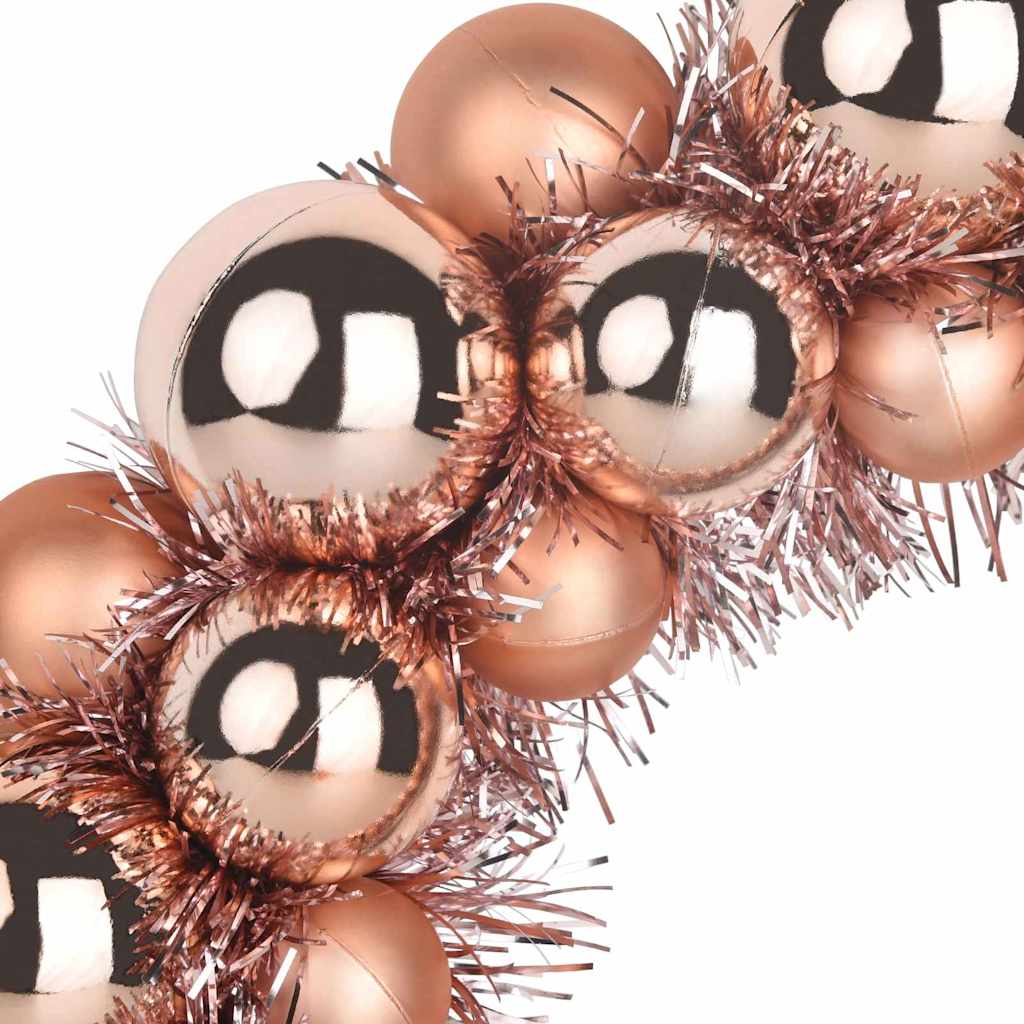 Kerstbal Kransen 2 pcs Rose Gold 33 x 33 x 7 cm Polystyreen is nu te koop bij PeponiXL, paradijselijk wonen!