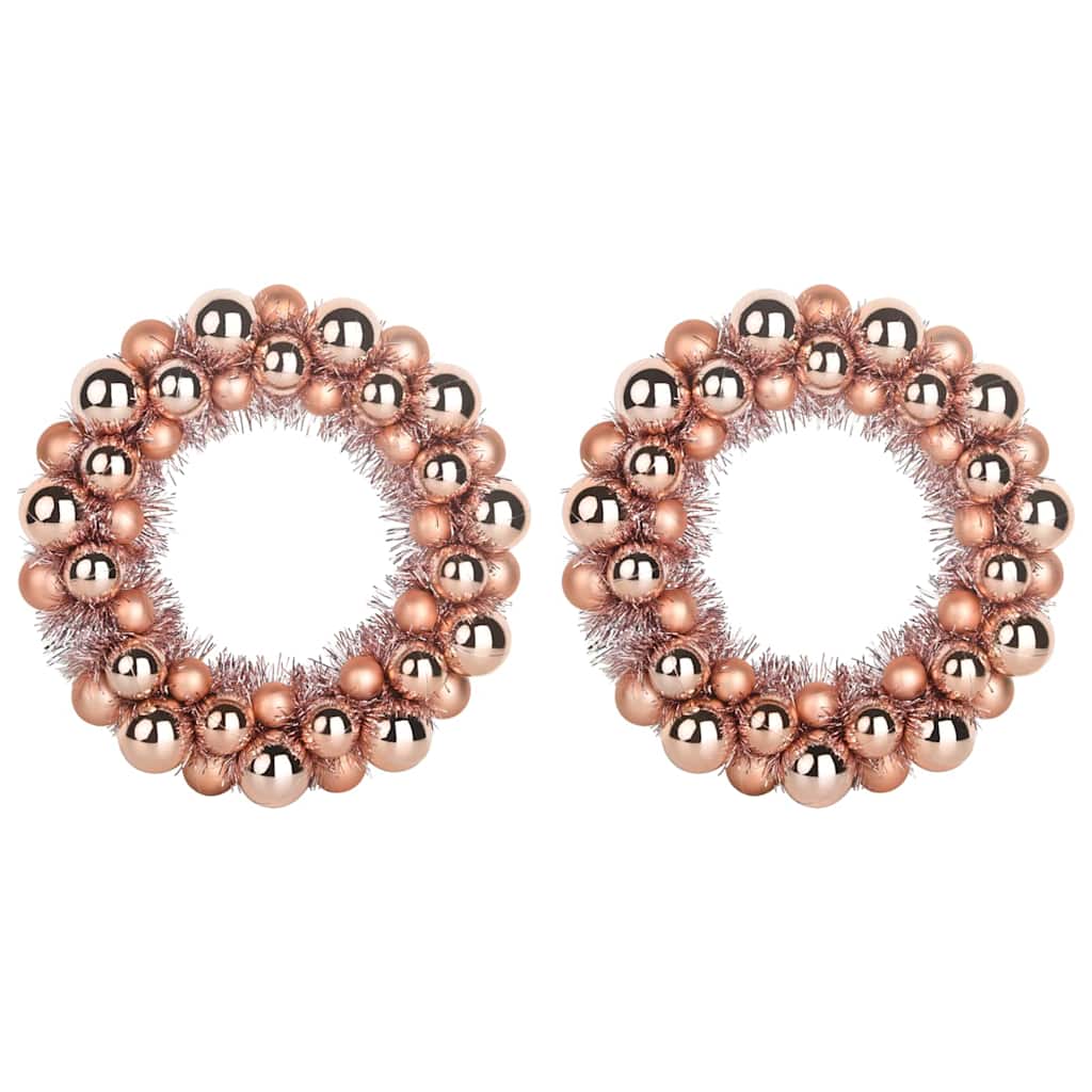 Kerstbal Kransen 2 pcs Rose Gold 33 x 33 x 7 cm Polystyreen is nu te koop bij PeponiXL, paradijselijk wonen!