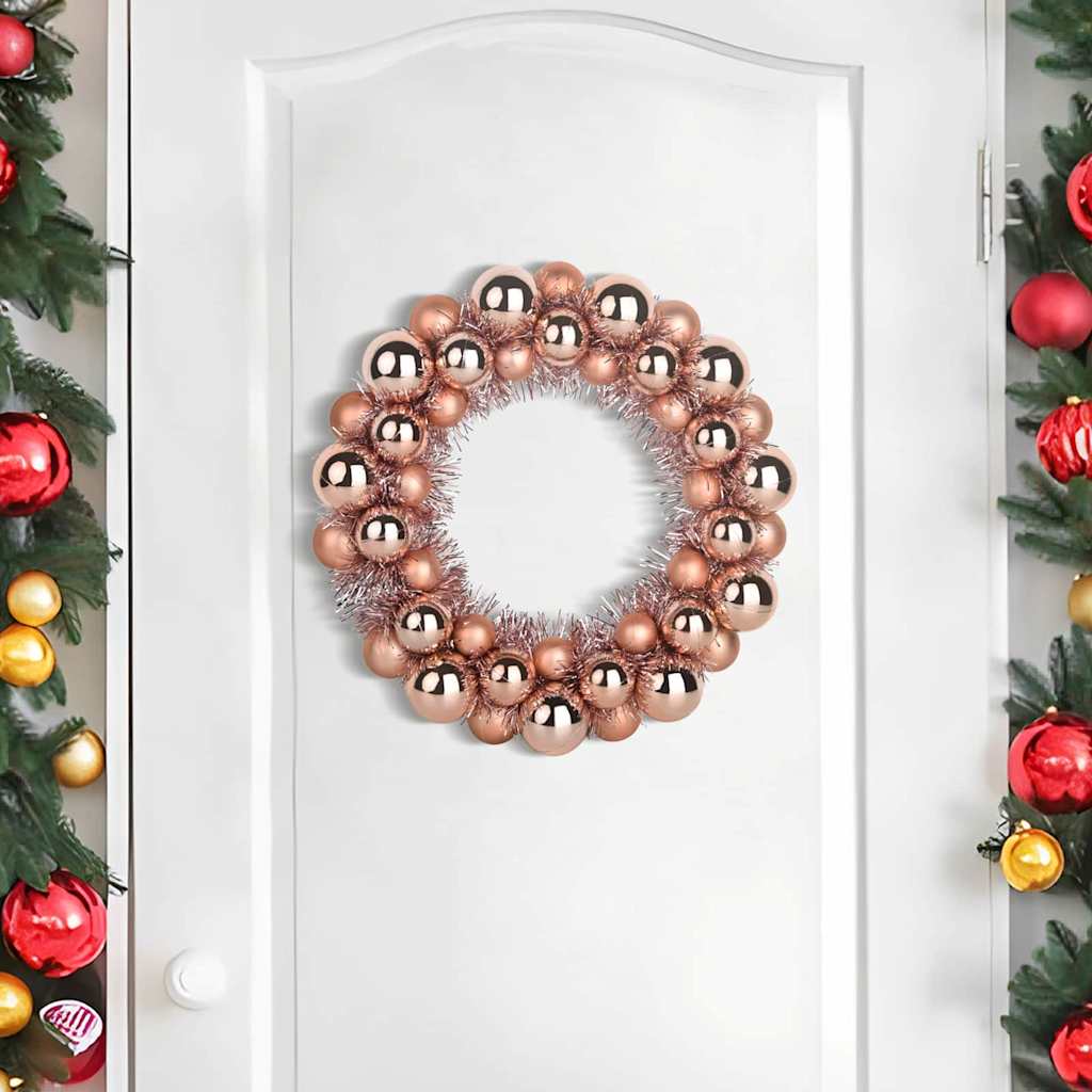 Kerstbal Kransen 2 pcs Rose Gold 33 x 33 x 7 cm Polystyreen is nu te koop bij PeponiXL, paradijselijk wonen!