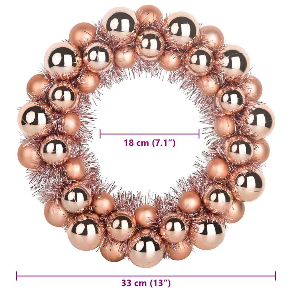 Kerstbal Kransen 2 pcs Rose Gold 33 x 33 x 7 cm Polystyreen is nu te koop bij PeponiXL, paradijselijk wonen!