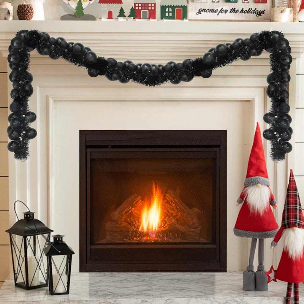 Kerstbal Guirlande Zwart 186 cm Polystyreen is nu te koop bij PeponiXL, paradijselijk wonen!