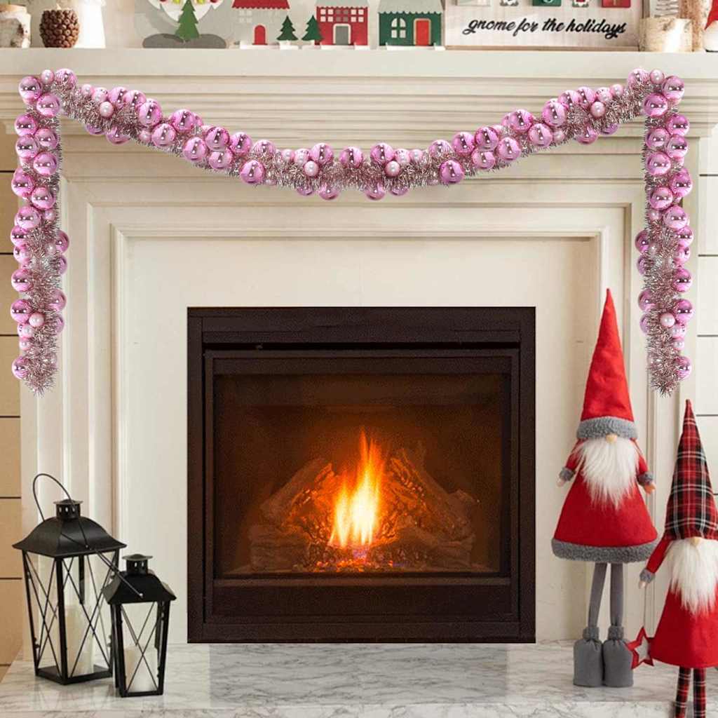 Kerstbal Guirlande Roze 186 cm Polystyreen is nu te koop bij PeponiXL, paradijselijk wonen!