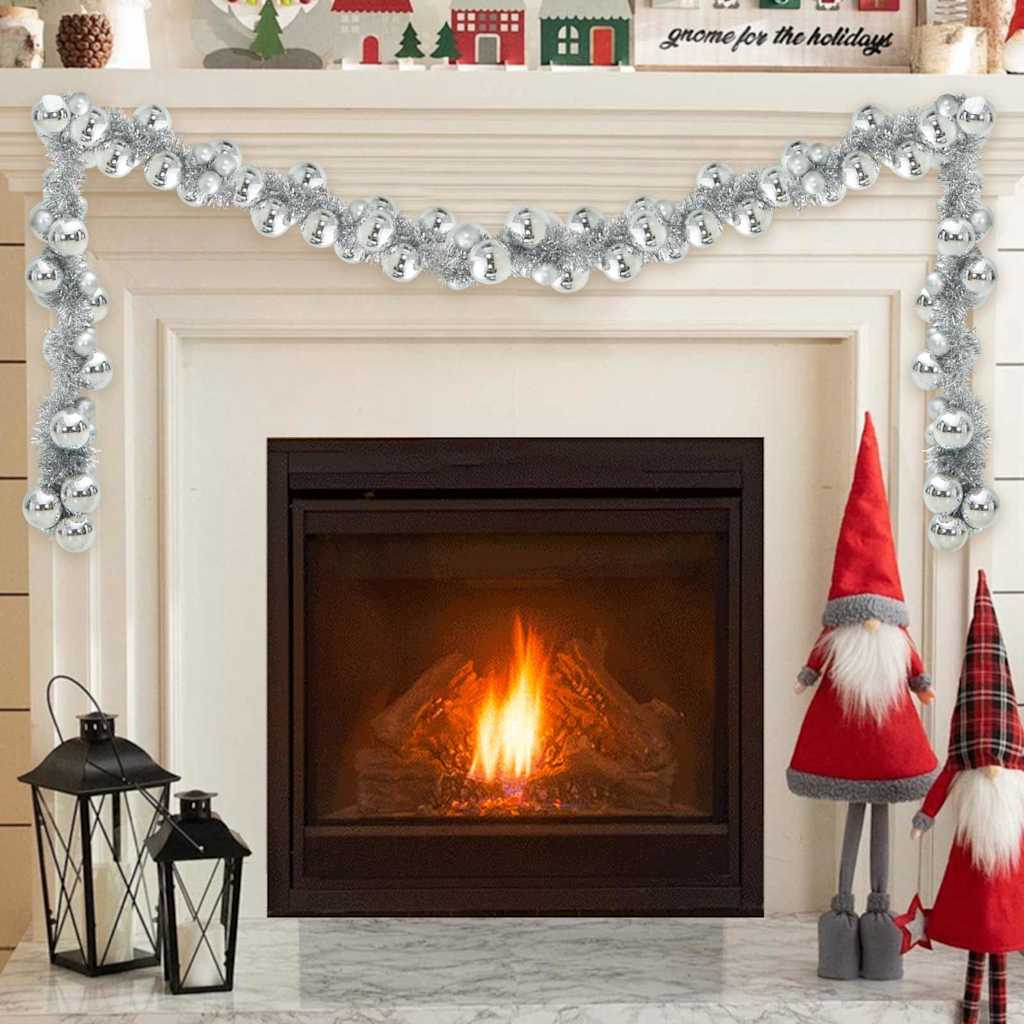 Kerstbal Guirlande Zilver 186 cm Polystyreen is nu te koop bij PeponiXL, paradijselijk wonen!
