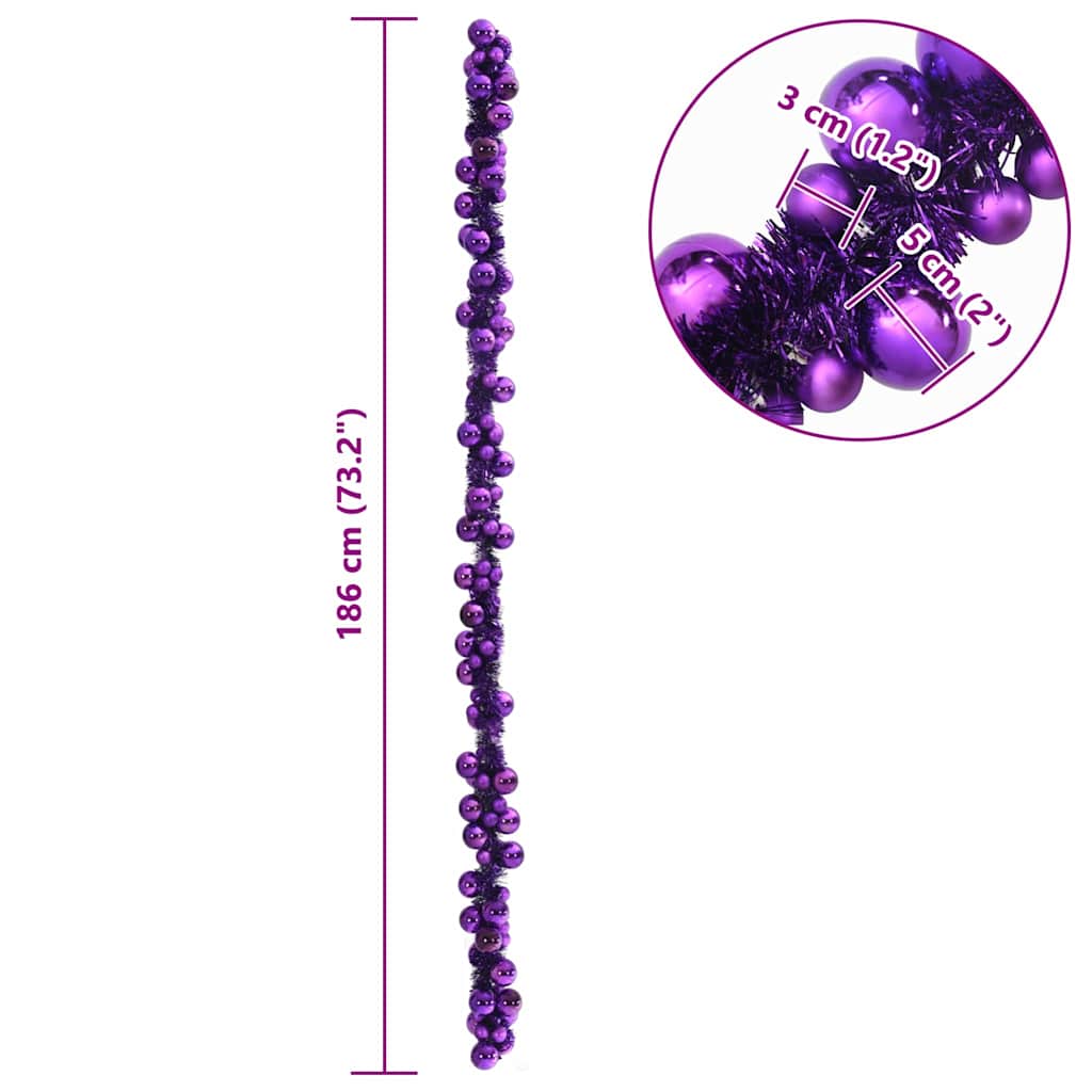 Kerstbal Guirlande Lila 186 cm Polystyreen is nu te koop bij PeponiXL, paradijselijk wonen!