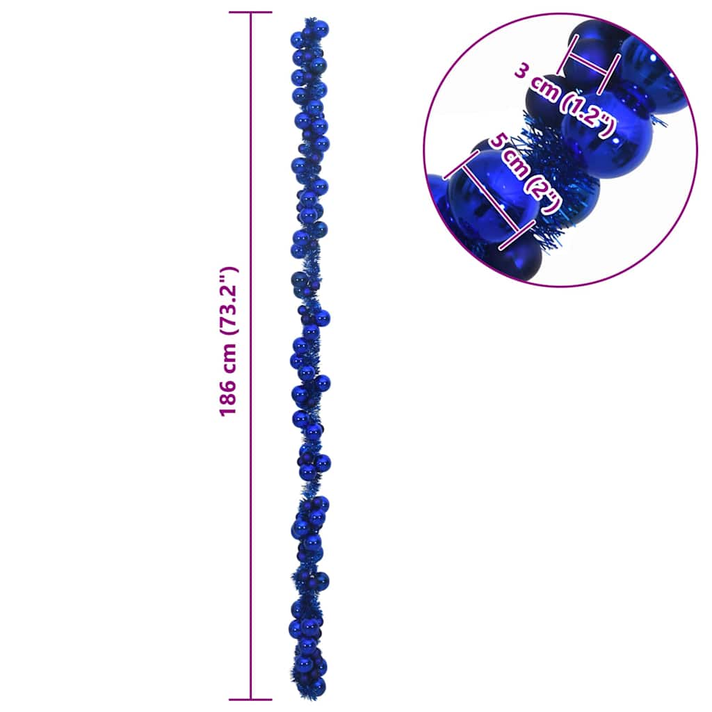 Kerstbal Guirlande Blauw 186 cm Polystyreen is nu te koop bij PeponiXL, paradijselijk wonen!