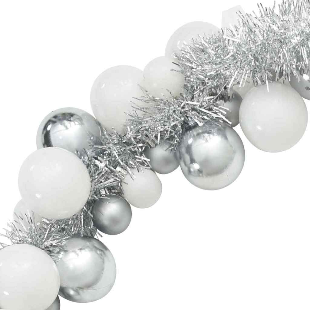 Kerstbal Guirlande Wit en Zilver 186 cm Polystyreen is nu te koop bij PeponiXL, paradijselijk wonen!
