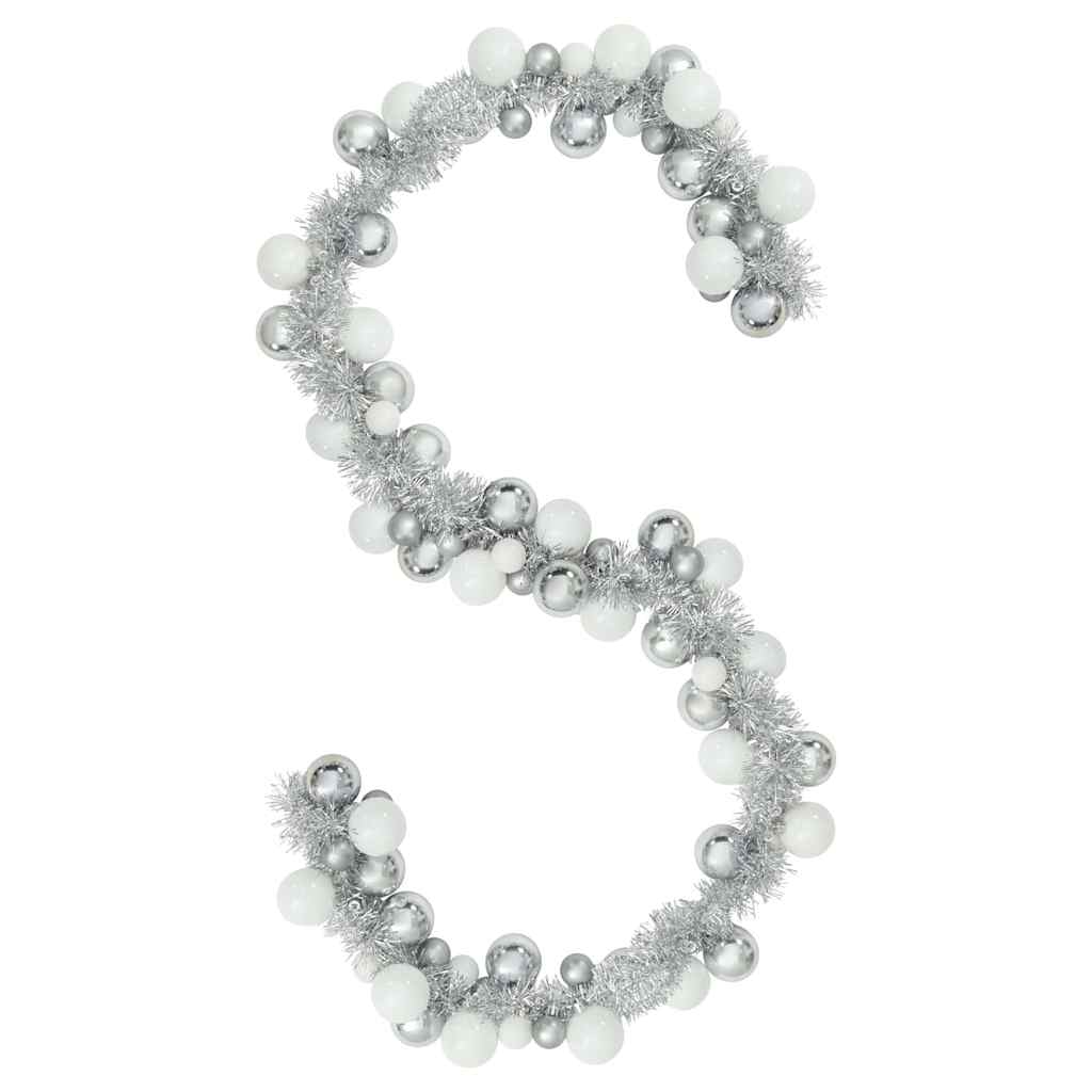Kerstbal Guirlande Wit en Zilver 186 cm Polystyreen is nu te koop bij PeponiXL, paradijselijk wonen!