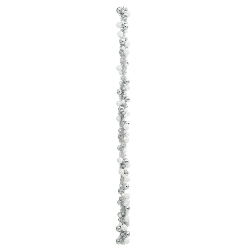 Kerstbal Guirlande Wit en Zilver 186 cm Polystyreen is nu te koop bij PeponiXL, paradijselijk wonen!