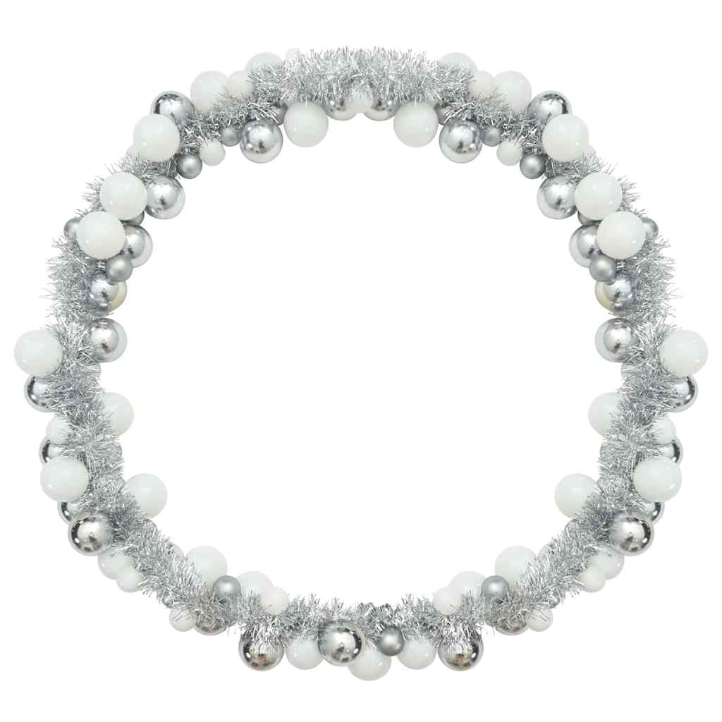 Kerstbal Guirlande Wit en Zilver 186 cm Polystyreen is nu te koop bij PeponiXL, paradijselijk wonen!