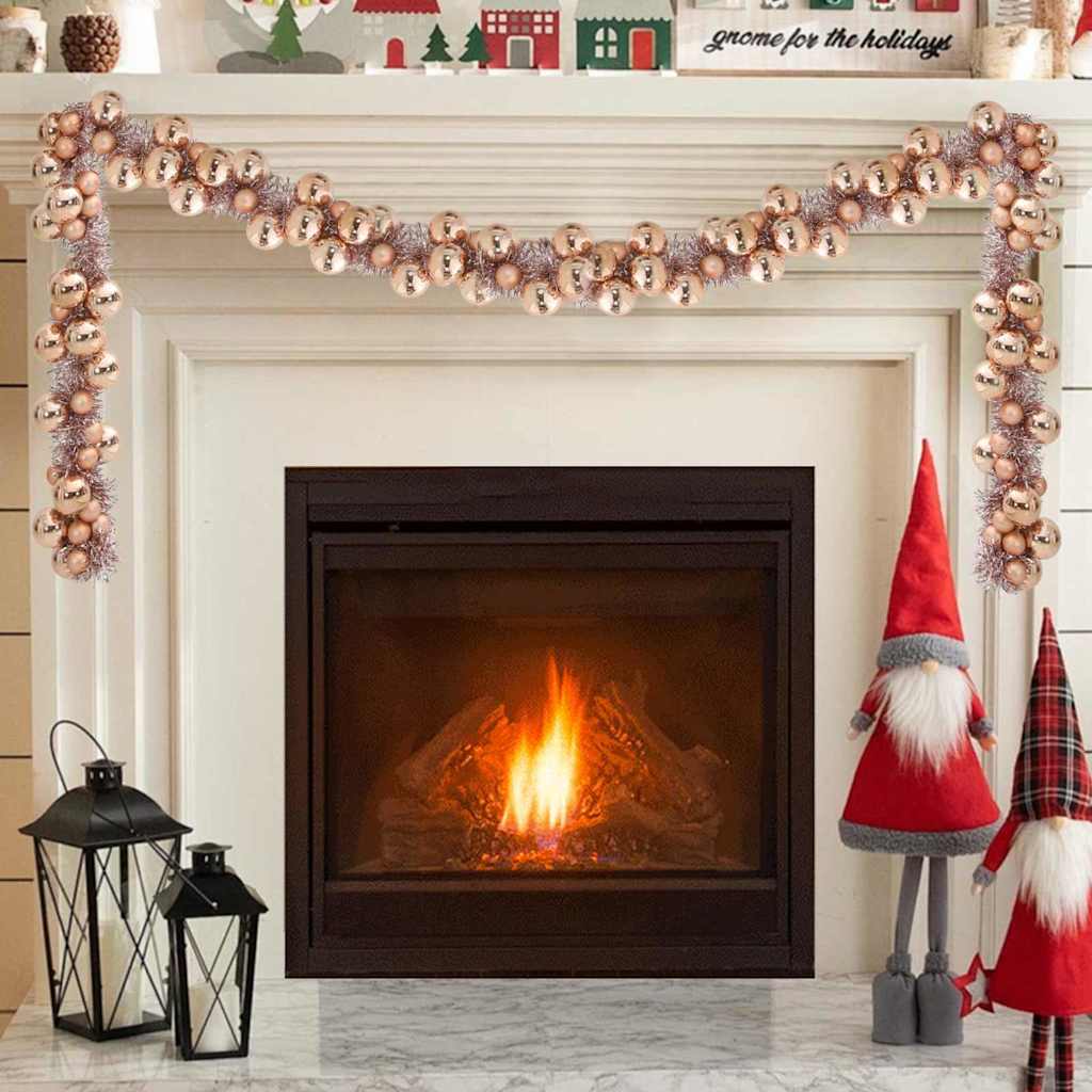Kerstbal Guirlande Rose Gold 186 cm Polystyreen is nu te koop bij PeponiXL, paradijselijk wonen!