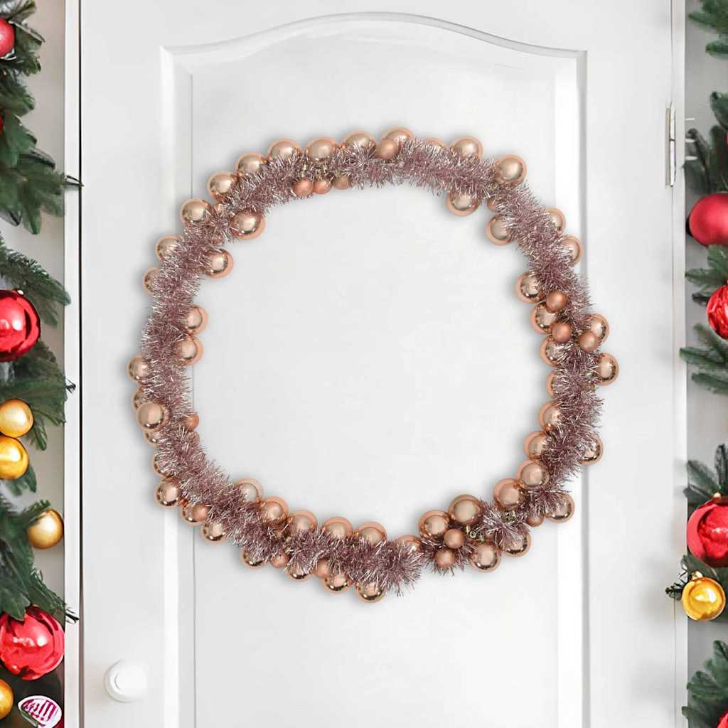 Kerstbal Guirlande Rose Gold 186 cm Polystyreen is nu te koop bij PeponiXL, paradijselijk wonen!