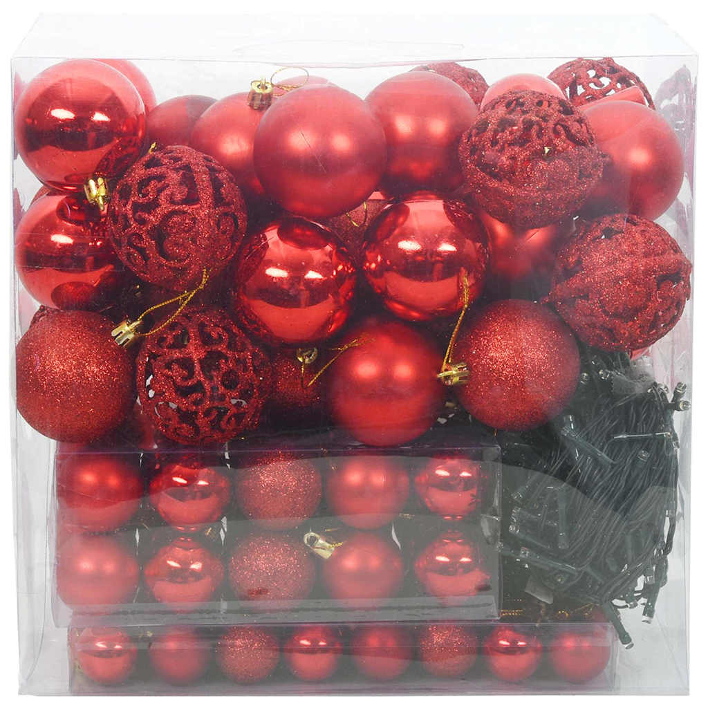 Kerstbal Set met 300 LED 120 pcs Rood Kunststof is nu te koop bij PeponiXL, paradijselijk wonen!
