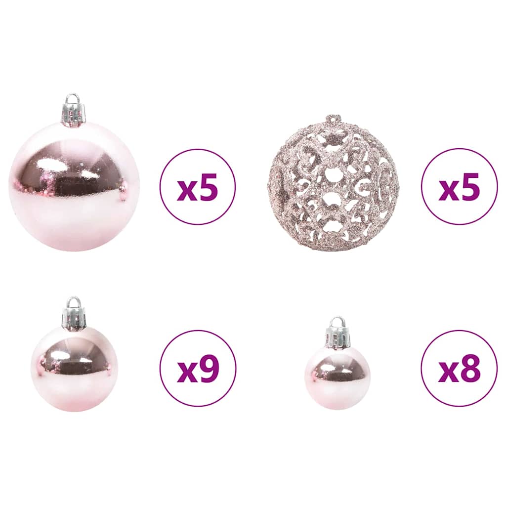 Kerstbal Set met 150 LED 61 pcs Roze Kunststof is nu te koop bij PeponiXL, paradijselijk wonen!