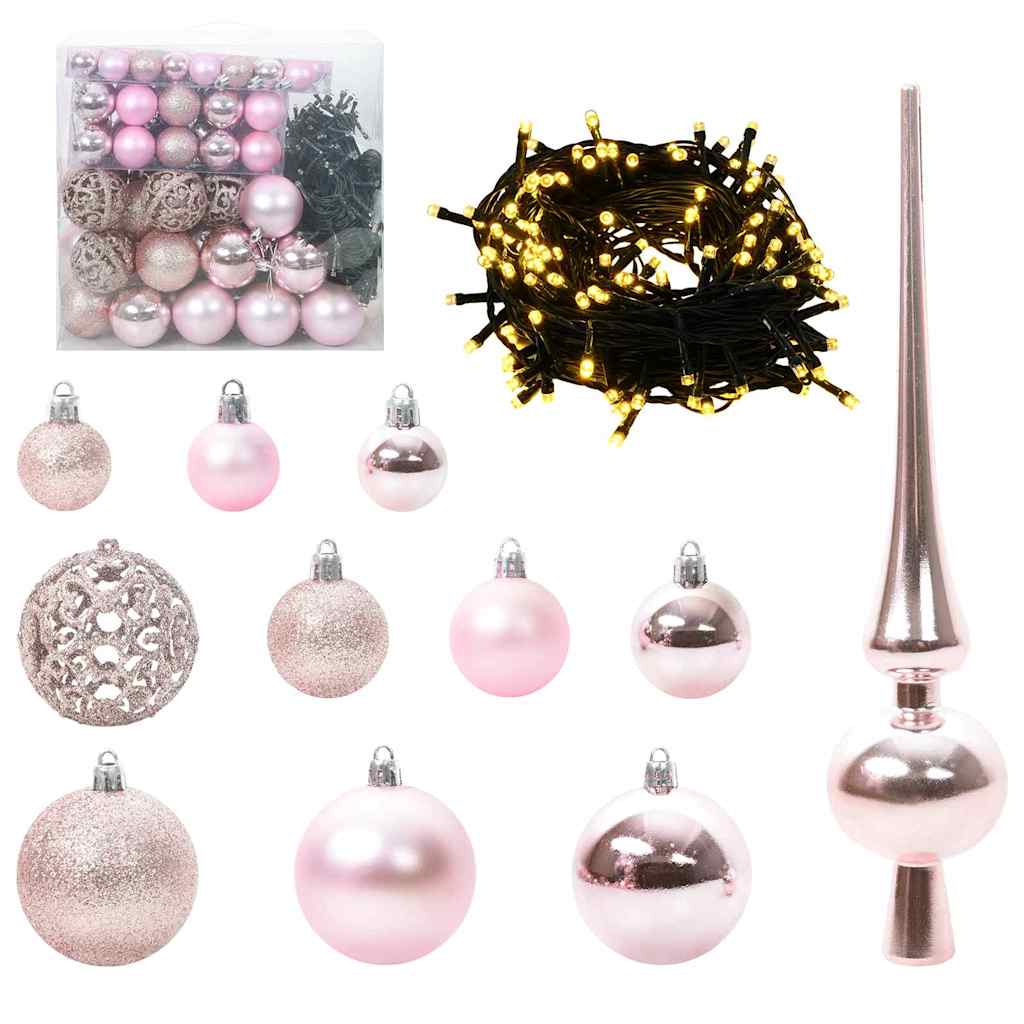 Kerstbal Set met 300 LED 120 pcs Roze Kunststof is nu te koop bij PeponiXL, paradijselijk wonen!
