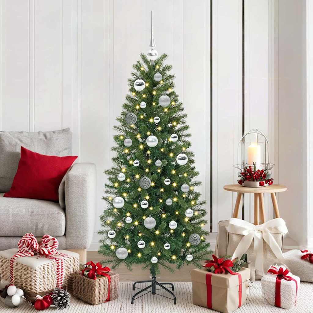 Kerstbal Set met 150 LED 61 pcs Zilver Kunststof is nu te koop bij PeponiXL, paradijselijk wonen!