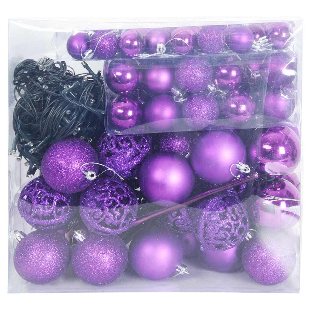 Kerstbal Set met 300 LED 120 pcs Lila Kunststof is nu te koop bij PeponiXL, paradijselijk wonen!