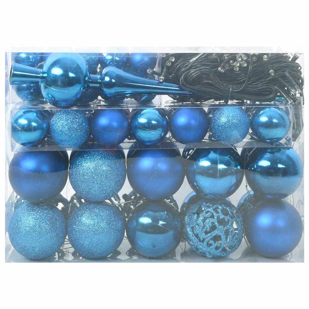Kerstbal Set met 150 LED 61 pcs Blauw Kunststof is nu te koop bij PeponiXL, paradijselijk wonen!