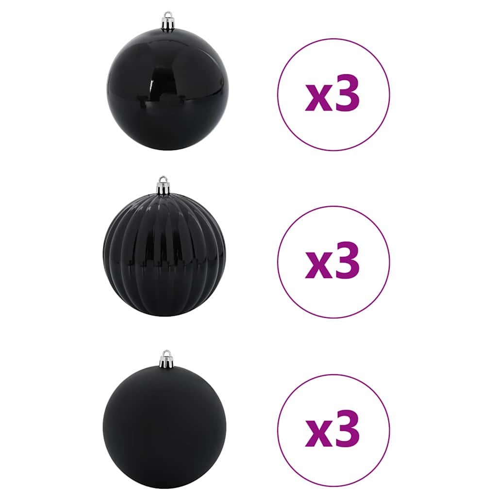 Kerstbal Set XL 9 pcs Zwart Kunststof is nu te koop bij PeponiXL, paradijselijk wonen!