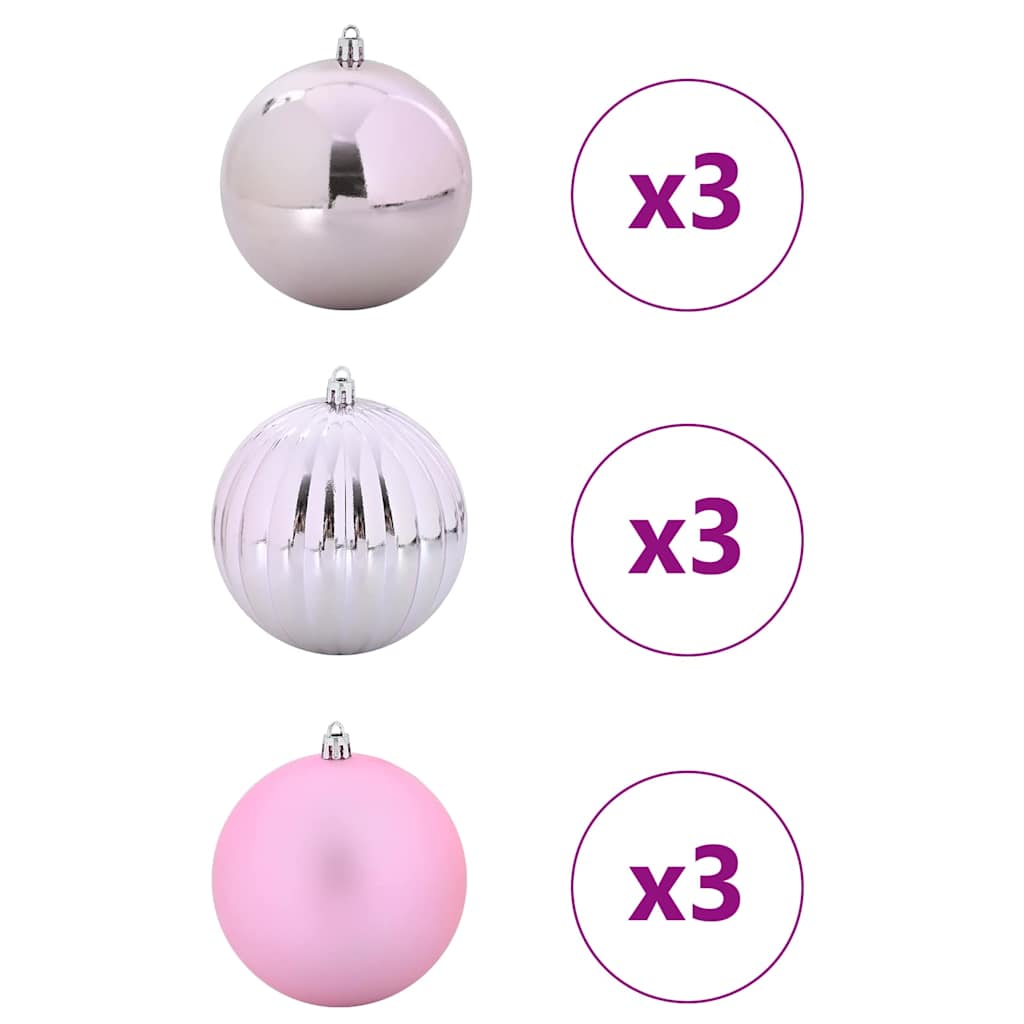 Kerstbal Set XL 9 pcs Roze Kunststof is nu te koop bij PeponiXL, paradijselijk wonen!